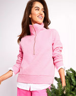 ELENI PULLOVER CONCH SHELL PINK BUTTERFLY QUILTED KNIT