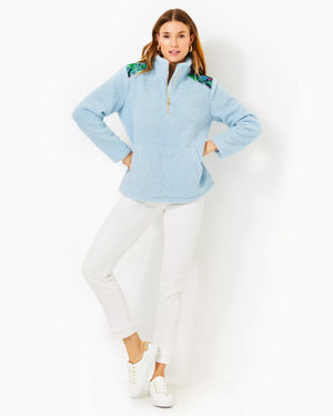 WALLEN SHERPA HALF ZIP BONAIRE BLUE