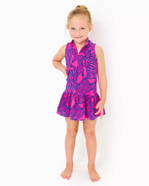 GIRLS MINI FEDERICA DRESS UPF 50 PASSION FRUIT PINK WILD NIGHTS