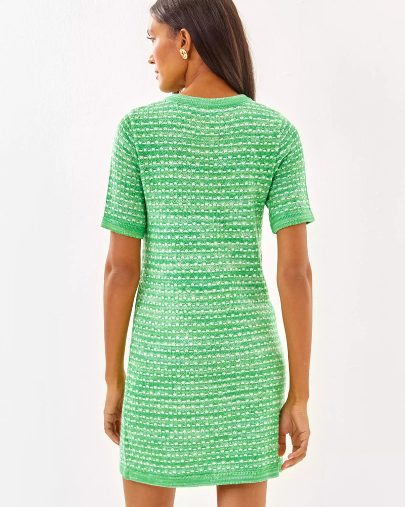 THEODORAH SWEATER DRESS FAUNA GREEN METALLIC MARL