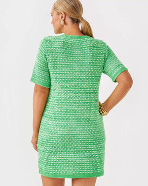 THEODORAH SWEATER DRESS FAUNA GREEN METALLIC MARL