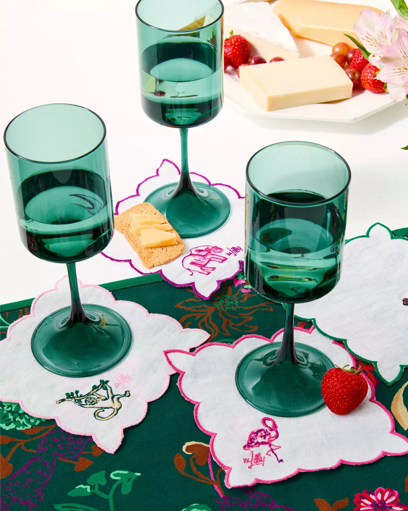 EMBROIDERED COCKTAIL NAPKINS MULTI