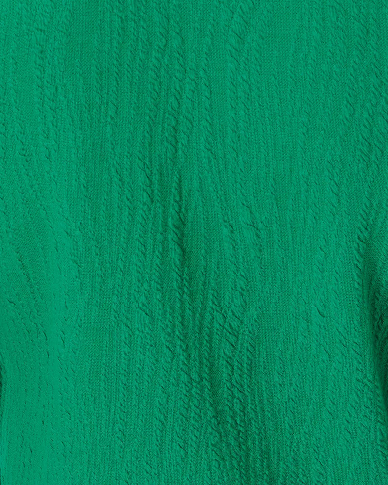 ELSEY KNIT TOP FIDDLE LEAF GREEN WAVY KNIT JACQUARD