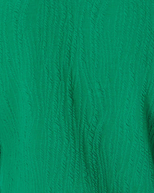 ELSEY KNIT TOP FIDDLE LEAF GREEN WAVY KNIT JACQUARD