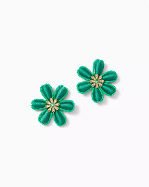 PB PETAL EARRINGS FIDDLE LEAF GREEN