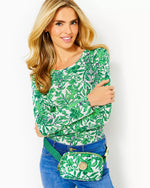 ETTA SCOOP-NECK LONG SLEEVE FIDDLE LEAF GREEN LIL ESCAPE PLAN