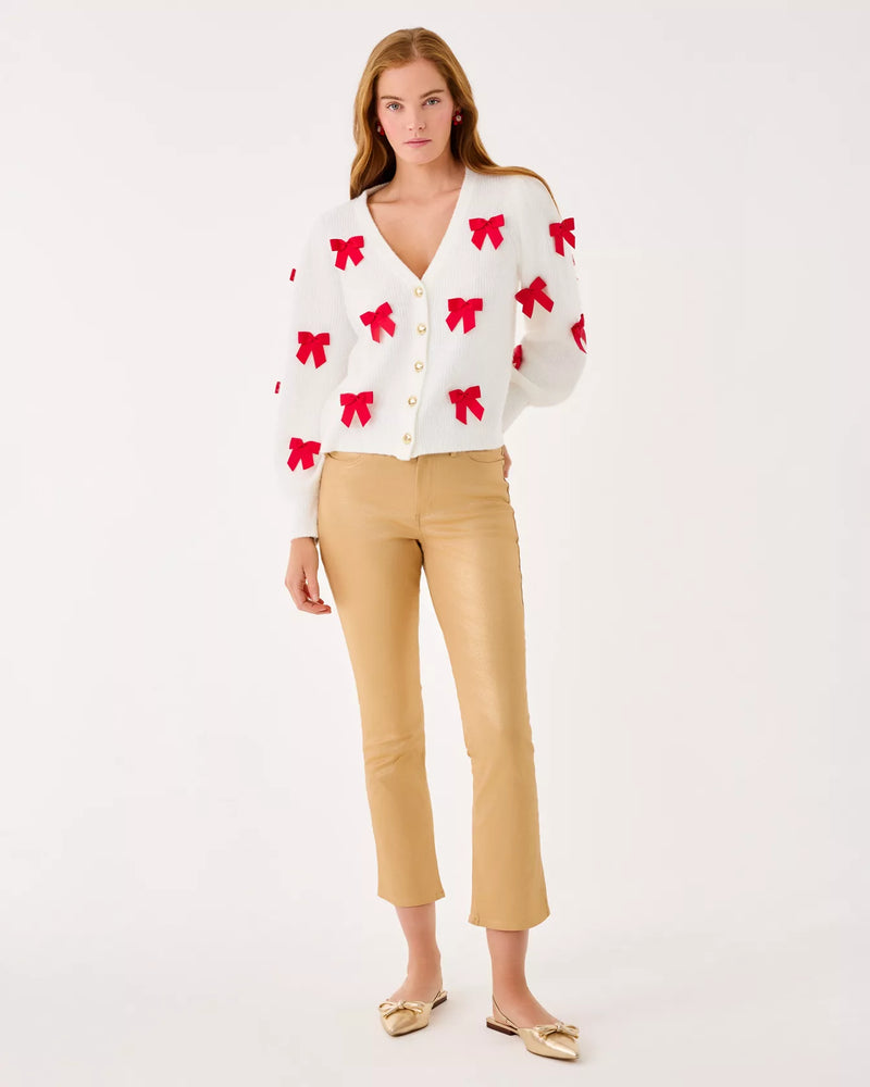 LIZA SHIMMER CROP FLARE GOLD METALLIC