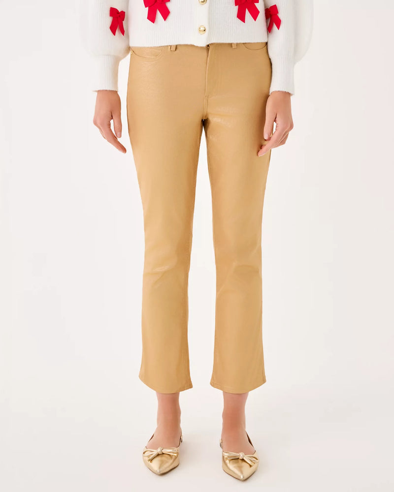 LIZA SHIMMER CROP FLARE GOLD METALLIC