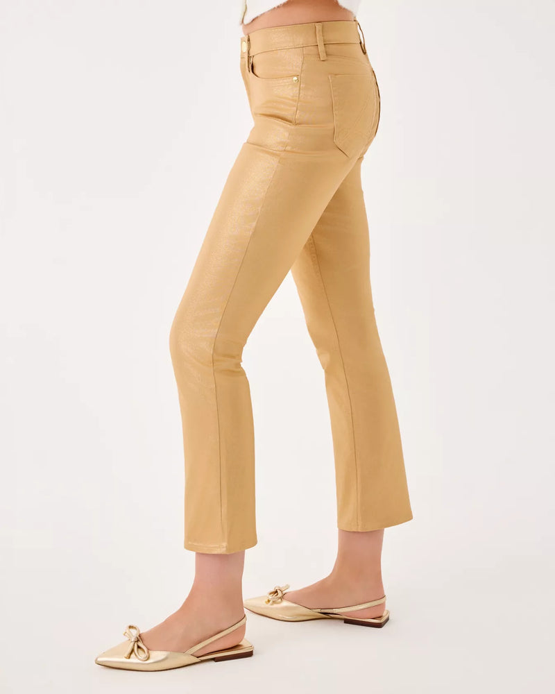 LIZA SHIMMER CROP FLARE GOLD METALLIC