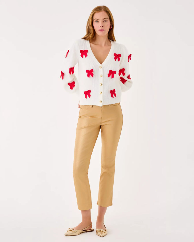 LIZA SHIMMER CROP FLARE GOLD METALLIC