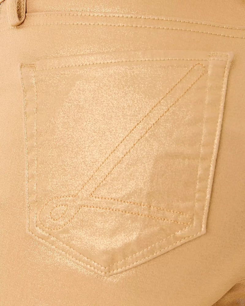 LIZA SHIMMER CROP FLARE GOLD METALLIC