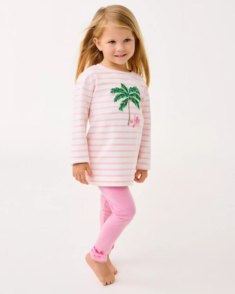 GIRLS MINI BALLAD SWEATSHIRT MULTI HOLIDAY PALM EMBELLISHMENT