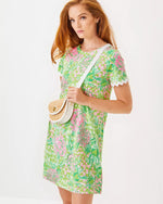 CODY SHORT SLEEVE DRESS FAUNA GREEN LIME FEELING GOOD