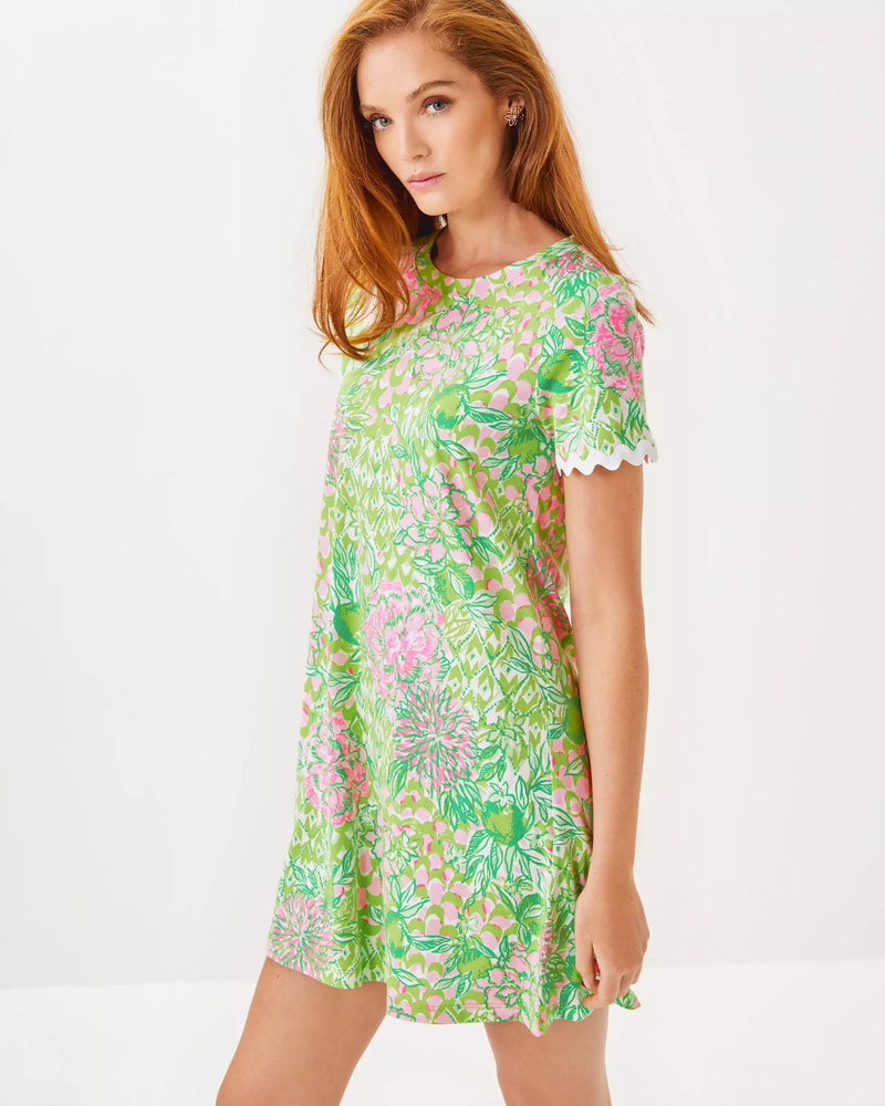 CODY SHORT SLEEVE DRESS FAUNA GREEN LIME FEELING GOOD