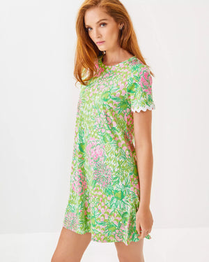 CODY SHORT SLEEVE DRESS FAUNA GREEN LIME FEELING GOOD