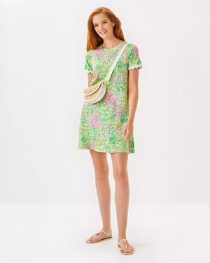 CODY SHORT SLEEVE DRESS FAUNA GREEN LIME FEELING GOOD