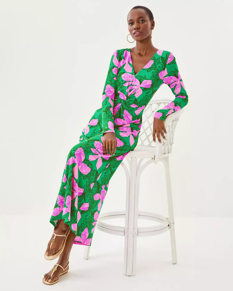 TILLI MAXI DRESS KITTS GREEN SUNSET SHADOWS