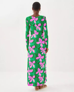 TILLI MAXI DRESS KITTS GREEN SUNSET SHADOWS