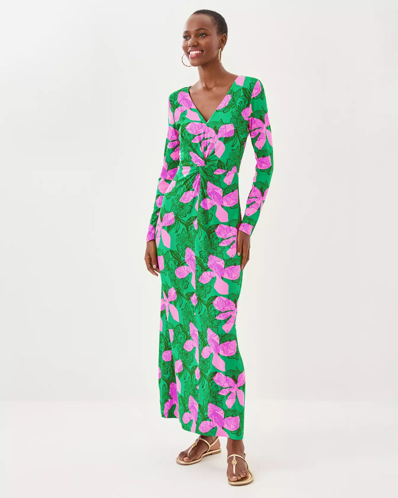 TILLI MAXI DRESS KITTS GREEN SUNSET SHADOWS