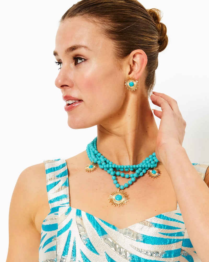 SUNSHINE JUNGLE NECKLACE BREEZY AQUA