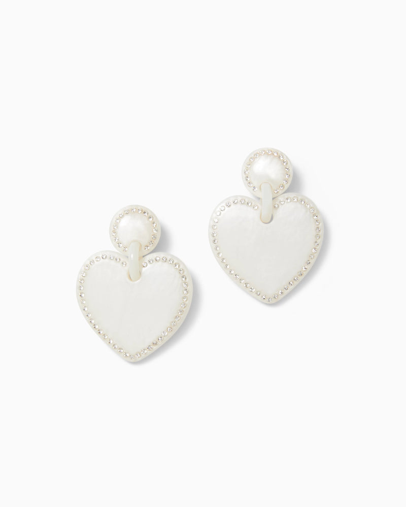 LILLY X LELE JEWELED STITCHED HEART EARRINGS