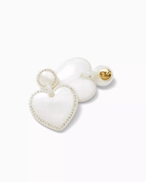 LILLY X LELE JEWELED STITCHED HEART EARRINGS