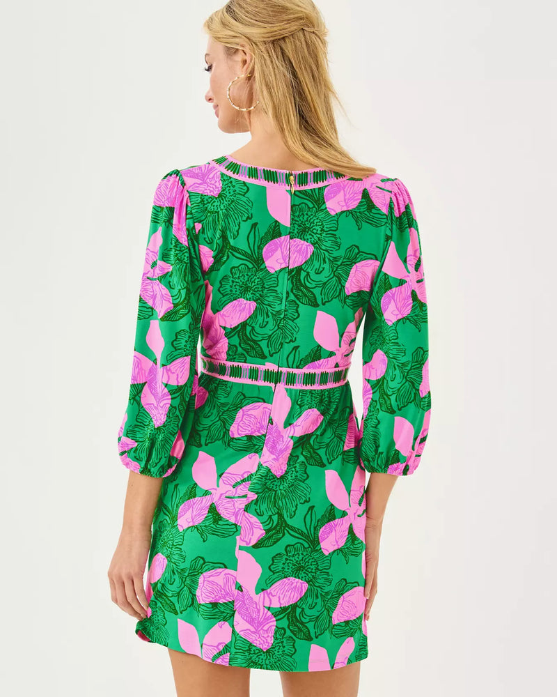 WEXLEE SKIRTED ROMPER KITTS GREEN SUNSET SHADOWS ENGINEERED