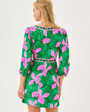 WEXLEE SKIRTED ROMPER KITTS GREEN SUNSET SHADOWS ENGINEERED