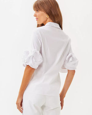 THE FLOWER LILLY SHIRT RESORT WHITE