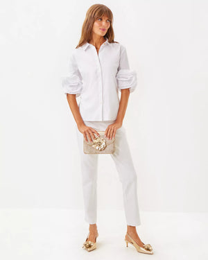 THE FLOWER LILLY SHIRT RESORT WHITE
