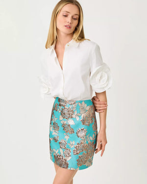 THE FLOWER LILLY SHIRT RESORT WHITE