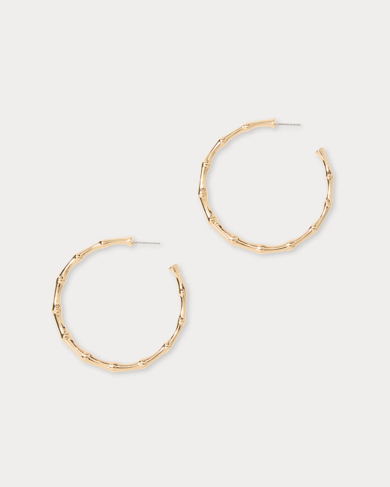 BAMBOO FOREST HOOP EARRING GOLD METALLIC