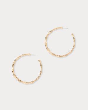 BAMBOO FOREST HOOP EARRING GOLD METALLIC