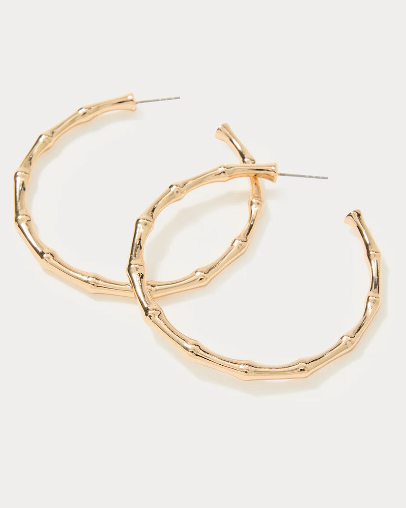BAMBOO FOREST HOOP EARRING GOLD METALLIC