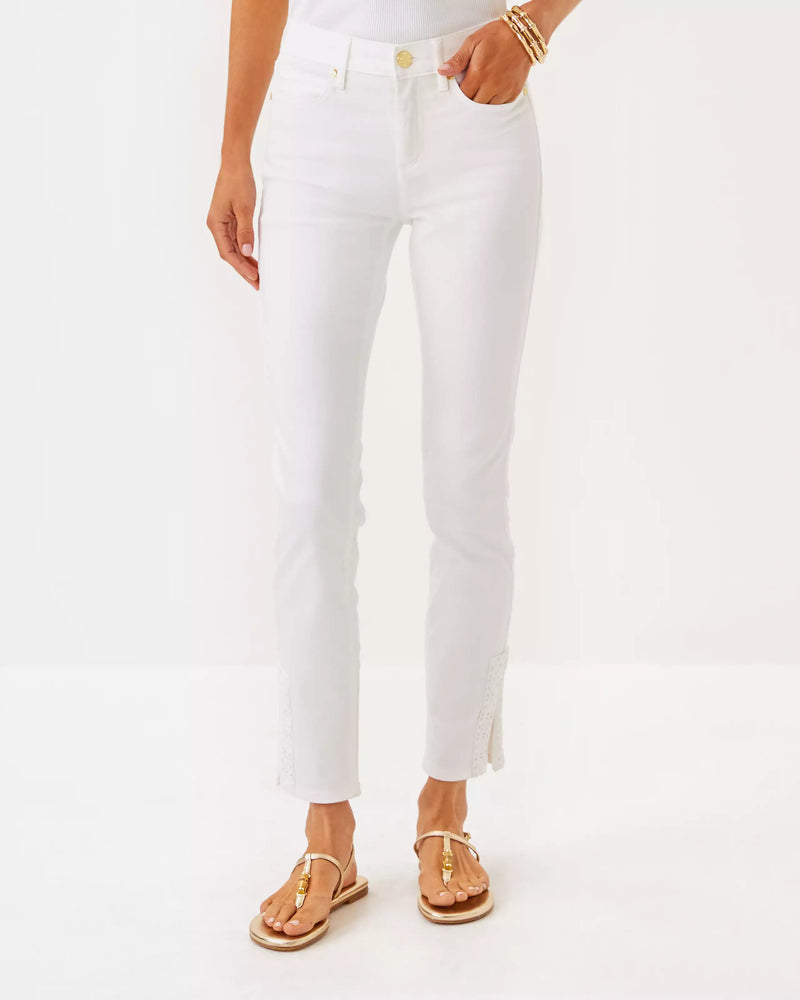 SOUTH OCEAN HIGH RISE SKINNY RESORT WHITE