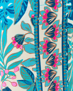BAL HARBOUR STRETCH PALAZZO PANT BREEZY AQUA BEST FRONDS FOREVER ENGINEERED