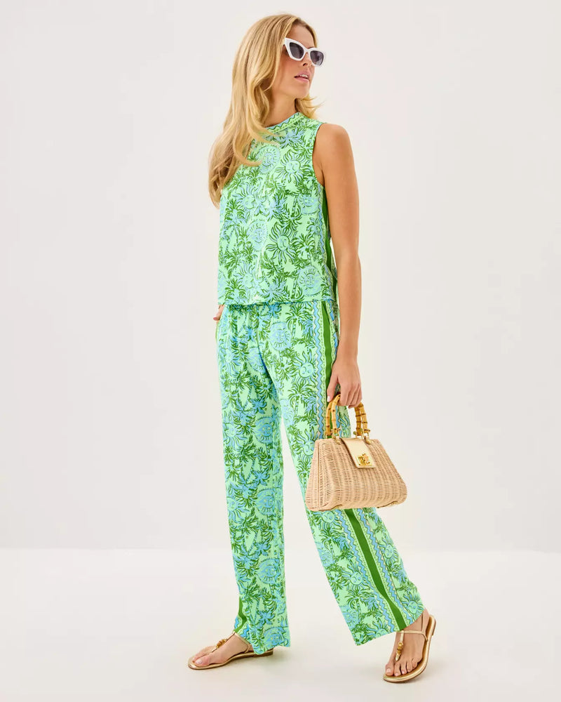 BAL HARBOUR STRETCH PALAZZO PANT COOL MINT CATCHIN RAYS ENGINEERED