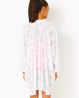 ANDRAE COVERUP RESORT WHITE POLY CREPE SWIRL CLIP