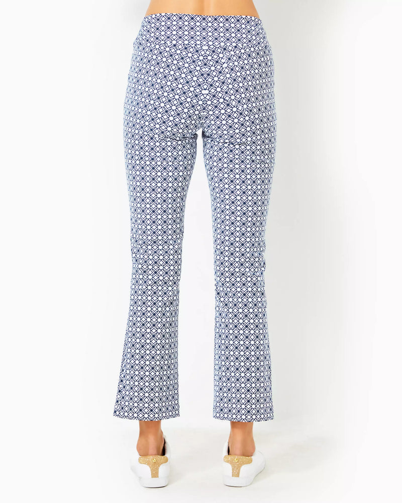 CORSO KICK FLARE PANT UPF LOW TIDE NAVY X RESORT WHITE BUTTERFLY PATTERN