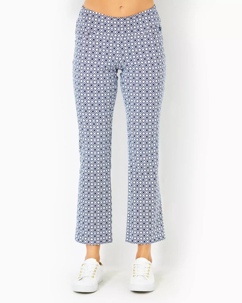 CORSO KICK FLARE PANT UPF LOW TIDE NAVY X RESORT WHITE BUTTERFLY PATTERN