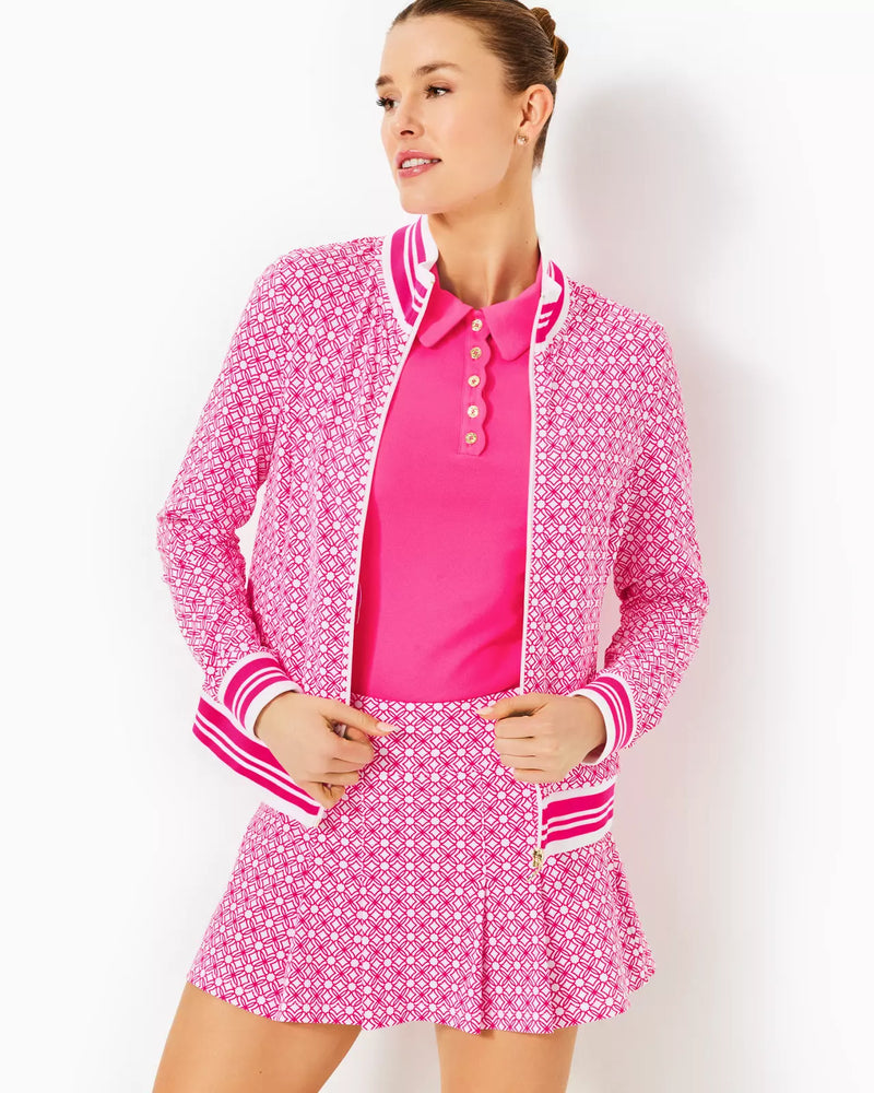 REGATE JACKET UPF 50+ PASSION FRUIT PINK X RESORT WHITE BUTTERFLY PATTERN