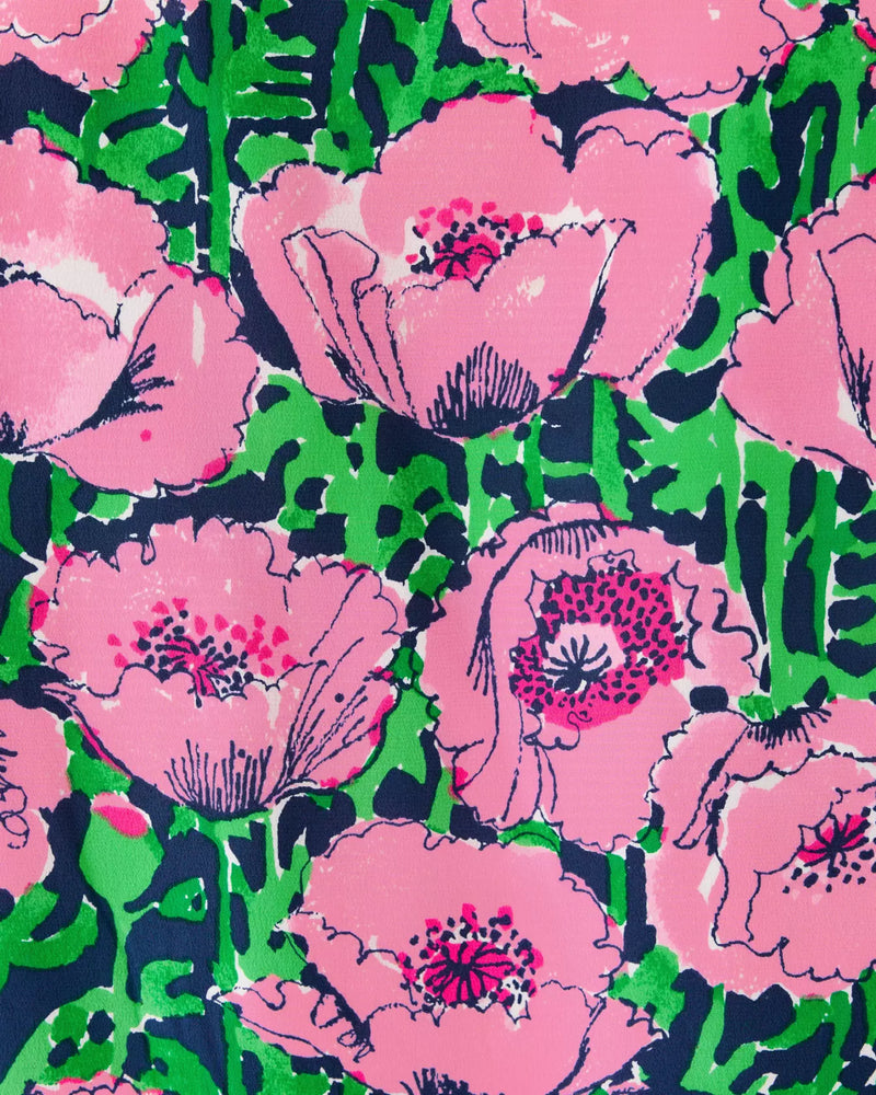 EVALINE SILK DRESS LOW TIDE NAVY FLORRIE