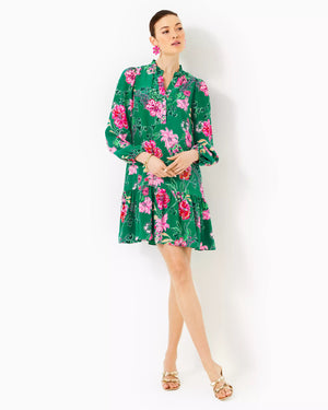 EVALINE SILK DRESS MULTI SAFARI SANCTUARY