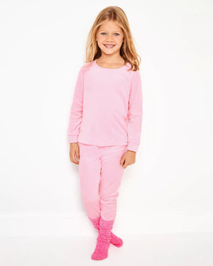 GIRLS MINI CIANA VELOUR TOP CONCH SHELL PINK