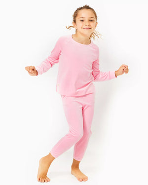 GIRLS MINI CIANA VELOUR TOP CONCH SHELL PINK