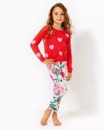 GIRLS MINI TENSLEY SWEATER ROCOCO RED HEARTS JACQUARD