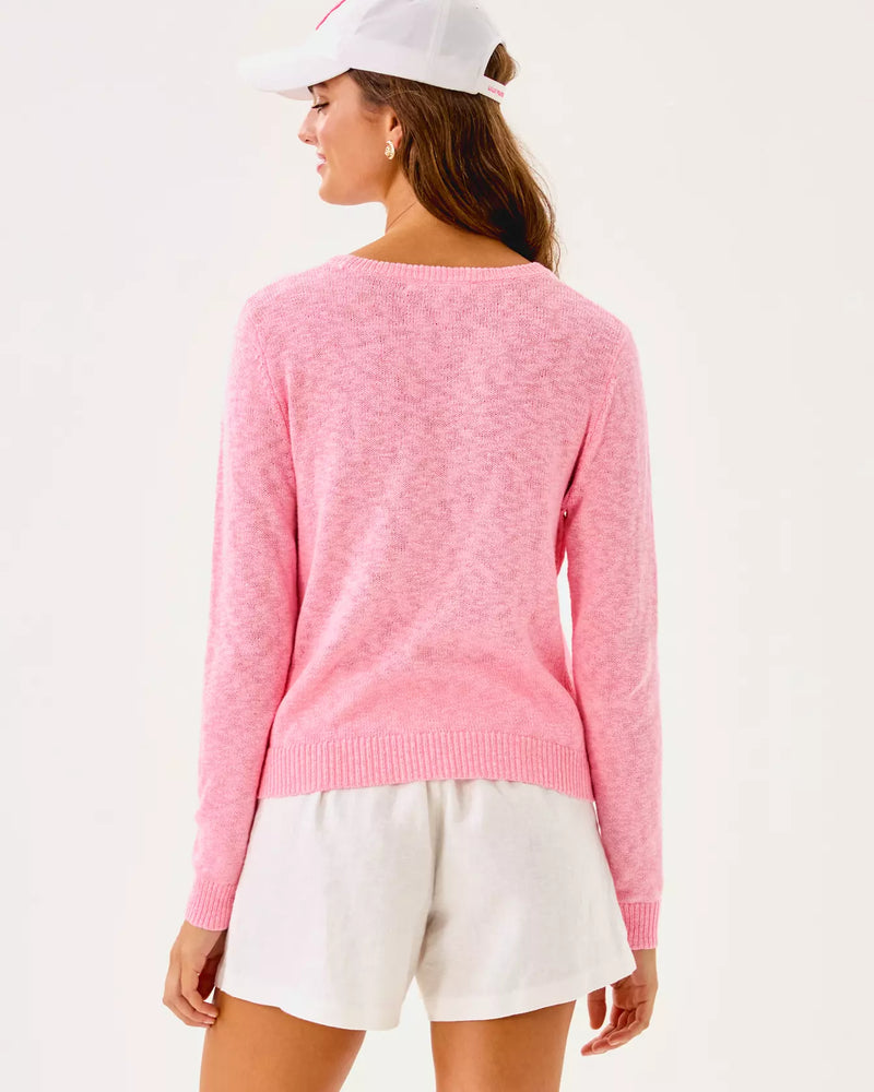 TULLY SWEATER CONCH SHELL PINK SHELL YEAH EMBROIDERY