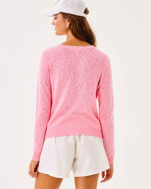TULLY SWEATER CONCH SHELL PINK SHELL YEAH EMBROIDERY
