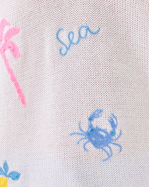 TENSLEY SWEATER RESORT WHITE SUMMER SERENADE EMBROIDERY