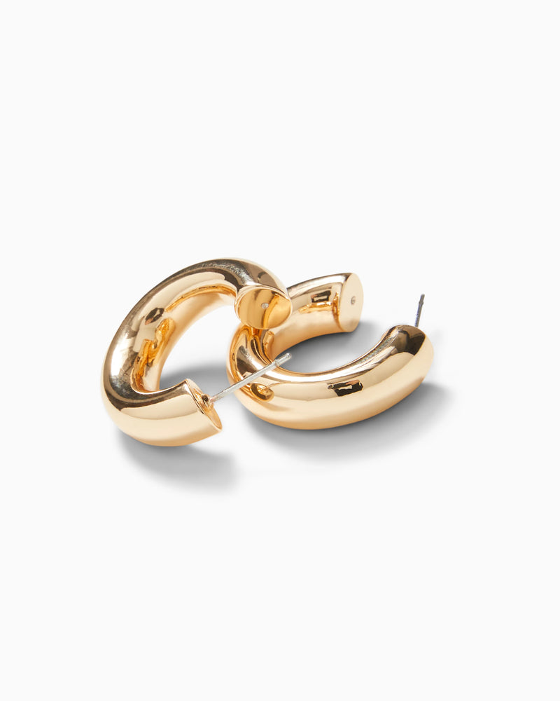 CITRUS KISS HOOP EARRINGS GOLD METALLIC